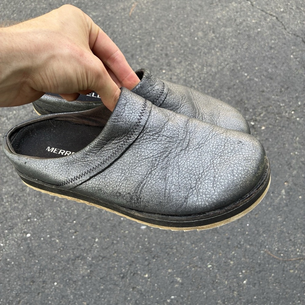 Merrell Women's Juno Clog Metallic Leather Slip On Size 10